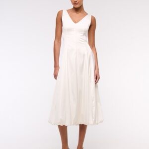 NWT Abercrombie & Fitch White Bubble Midi Dress